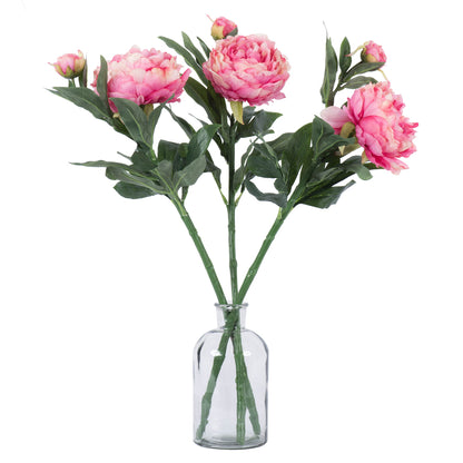 Vickerman 24" Artificial Pink Peony Stem Set of 3