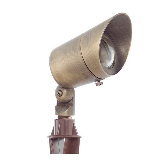 Westgate Directional  Light, 12V/50W Max, Solid Brass, MR16, Antique Bronze W/ 3Ft. Cable & N/M Spike, Landscape Lighting , 5W, 400 Lumens, 3000K, Brass Finish