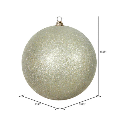 Vickerman 15.75" Champagne Glitter Ball Christmas Ornament