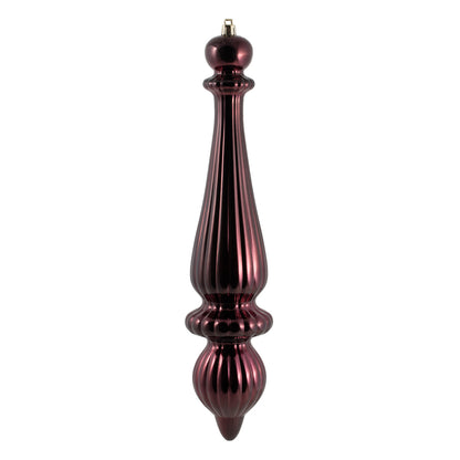 Vickerman 14" Burgundy Shiny Finial Drop Christmas Ornament UV Treated with Wired Cap 2 per bag