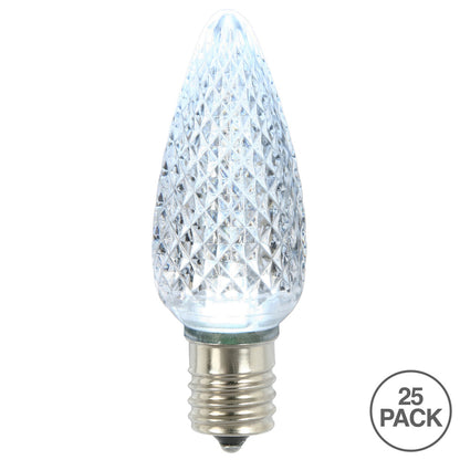 Vickerman C9 LED Cool White Faceted Twinkle  Replacement Bulb 120V  .96 Watts 25 Bulbs per bag