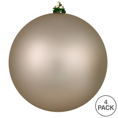 Vickerman 4.75" Oat Matte Ball Ornament 4 per Bag