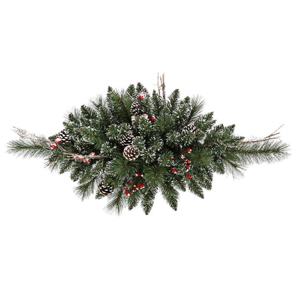 Vickerman 30" Snow Tipped Pine and Berry Artificial Christmas Spray Unlit