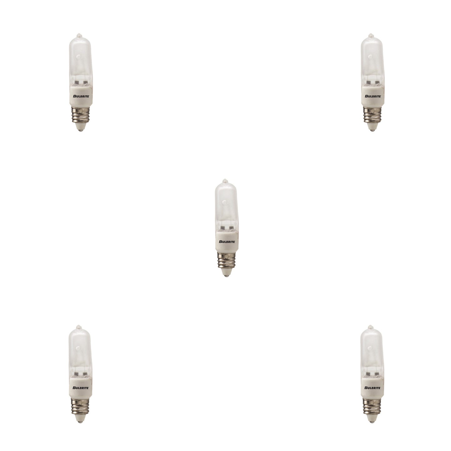 BULBRITE HALOGEN T4 MINI-CANDELABRA SCREW (E11) 100W DIMMABLE LIGHT BULB 2900K/SOFT WHITE 5PK (610102)