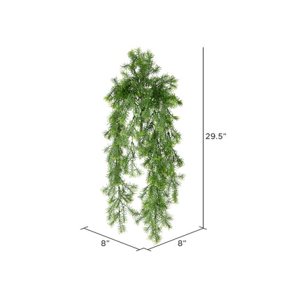 Vickerman 29.5" Artificial Green Spring Grass Hanging Bush Pack of 2