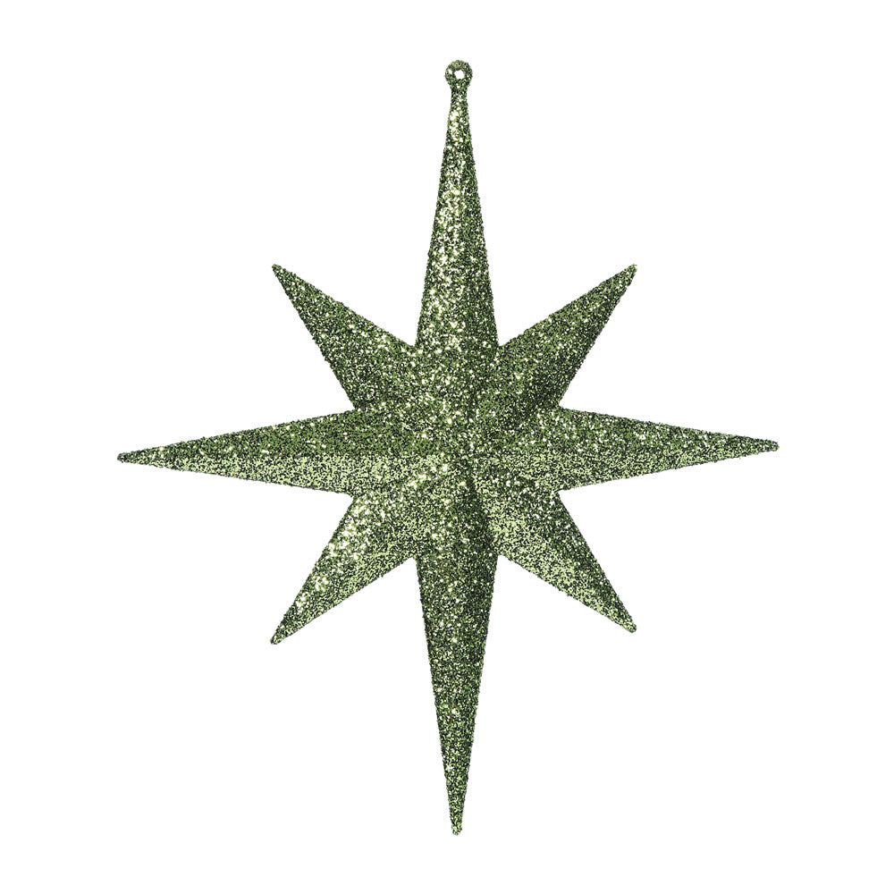 Vickerman 12" Olive Iridescent Glitter Bethlehem Star Christmas Ornament 2 per Box