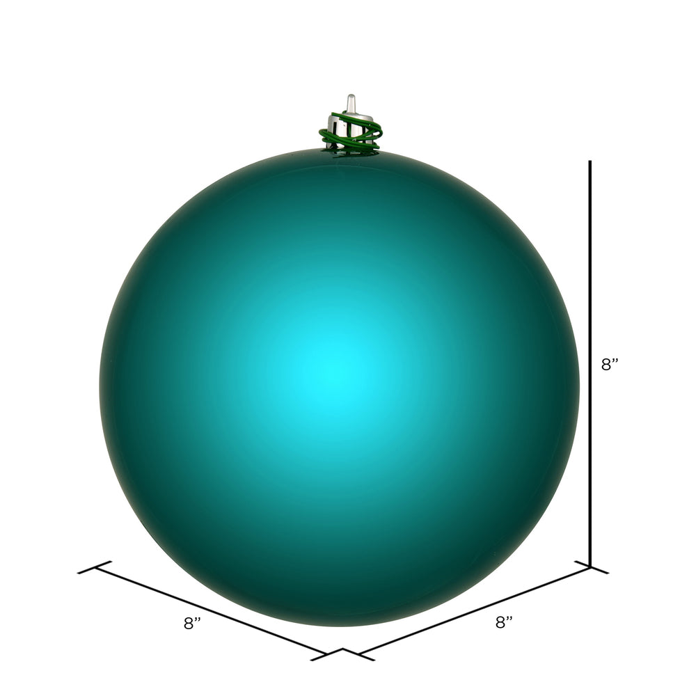Vickerman 8" Dark Teal Shiny Ball Ornament