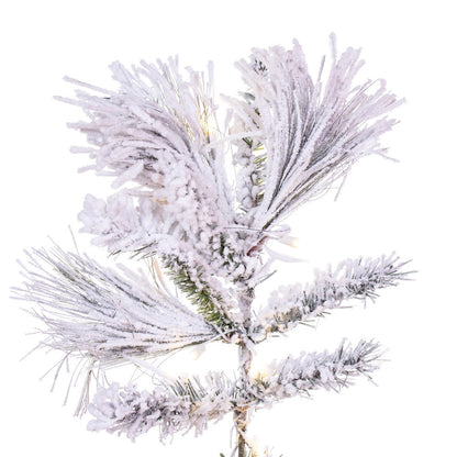 Vickerman 7.5' x 48" Flocked Atka Slim Half Christmas Tree Dura-Lit® LED Warm White Mini Lights.