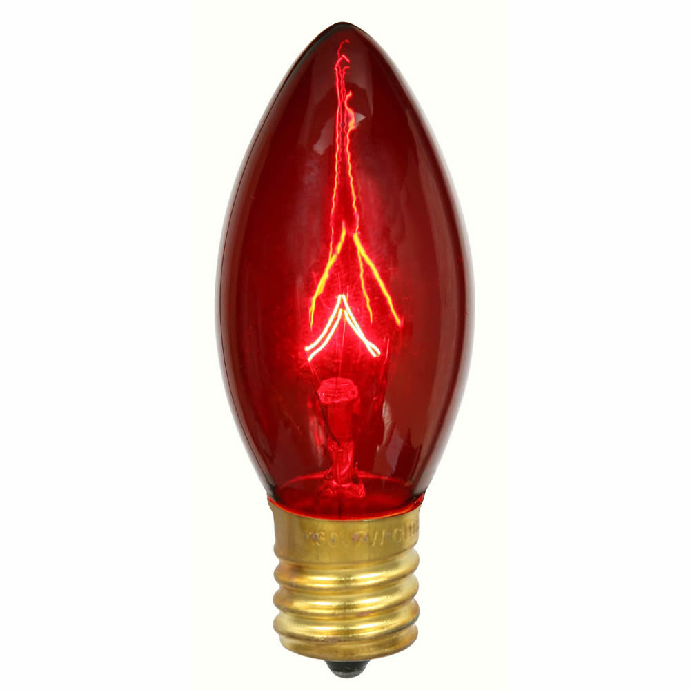 Vickerman C9 Transparent Red Replacement Bulb 7 Watt 130 Volt UL E17 Base box of 25