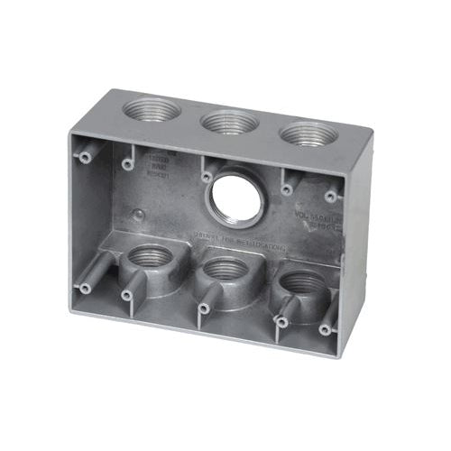 Westgate 1/2” Trade Size, 7 Outlet Holes, 54.0 Cu. In., Electrical Products, Gray Finish