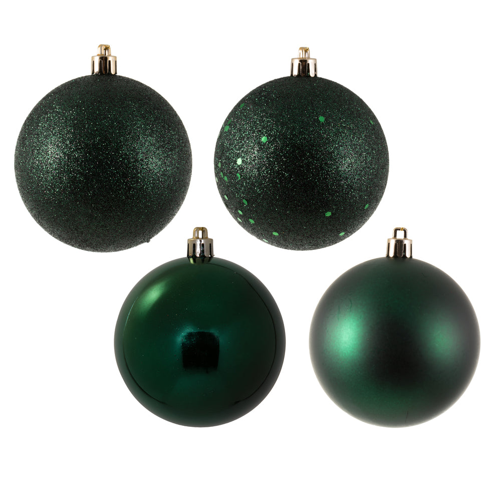 Vickerman 3" Midnight Green 4-Finish Ball Ornament Assortment 16 per Box