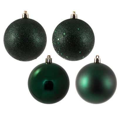 Vickerman 3" Midnight Green 4-Finish Ball Ornament Assortment 16 per Box