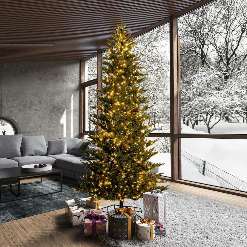 Vickerman 10' x 59" Natural Slim Fraser Fir Artificial Christmas Tree 3mm LED Color Changing Lights