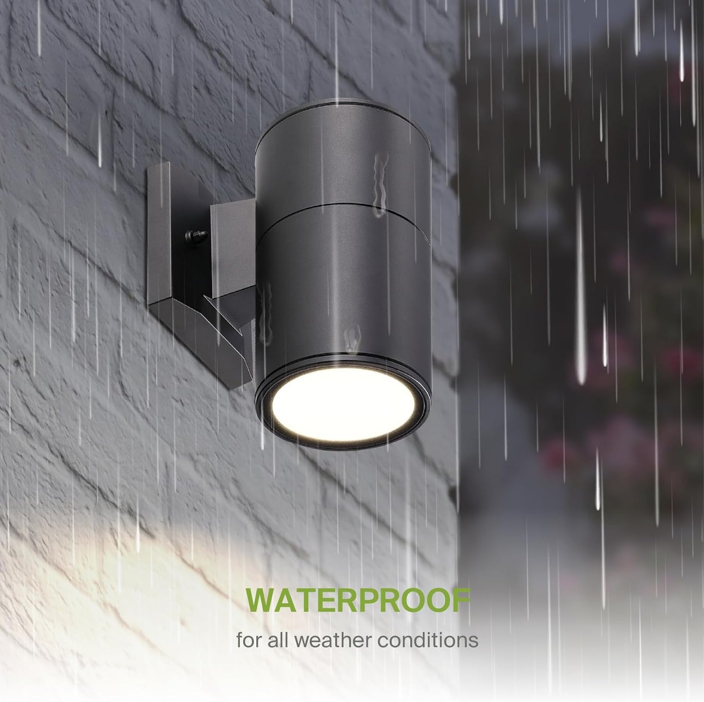 ASD Lighting LED Outdoor Wall Cylinder Round Up or Down 9W 120V Triac 3000/4000/5000K Black ETL