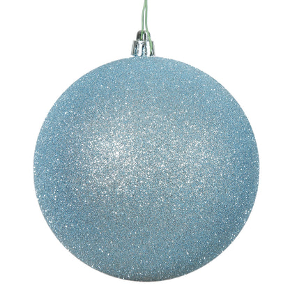 Vickerman 6" Baby Blue Glitter Ball Ornament 4 per Bag
