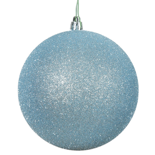 Vickerman 6" Baby Blue Glitter Ball Ornament 4 per Bag