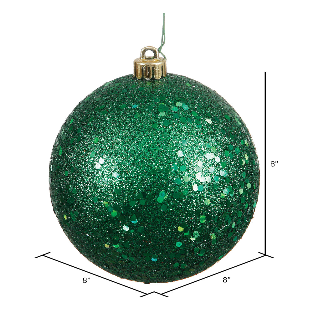 Vickerman 8" Emerald Sequin Ball Ornament