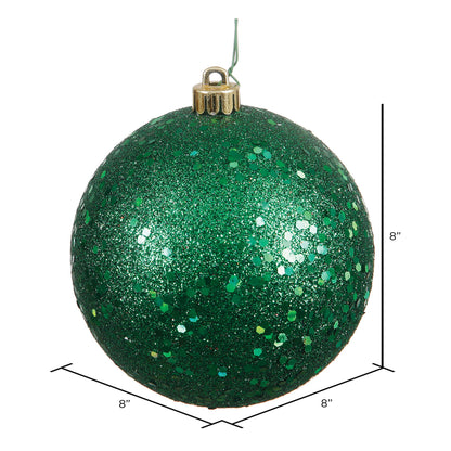 Vickerman 8" Emerald Sequin Ball Ornament