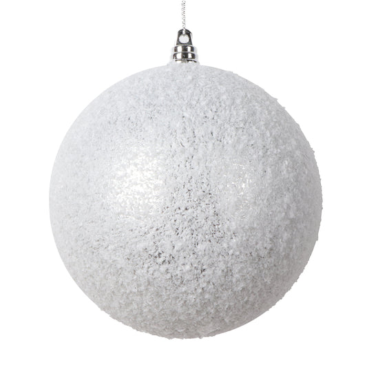 Vickerman 4.75" Silver Matte Snow Covered Ornament 4 per bag.