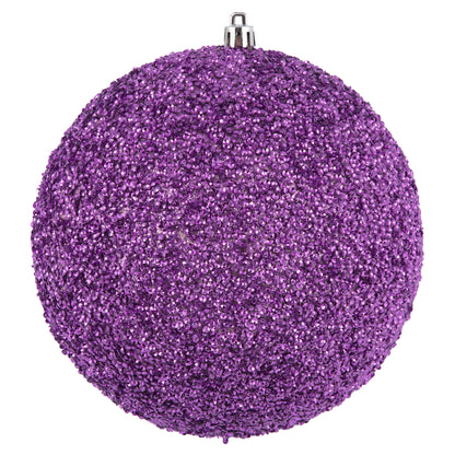 Vickerman 6" Orchid Beaded Ball Ornament 4 per Bag