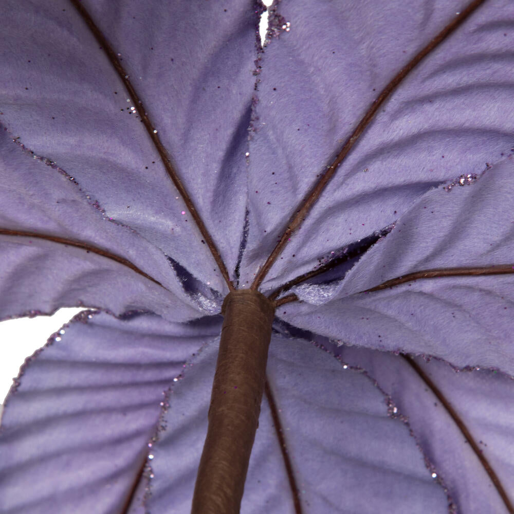 Vickerman 22" Lavender Velvet Glitter Trim Poinsettia 6 per bag.