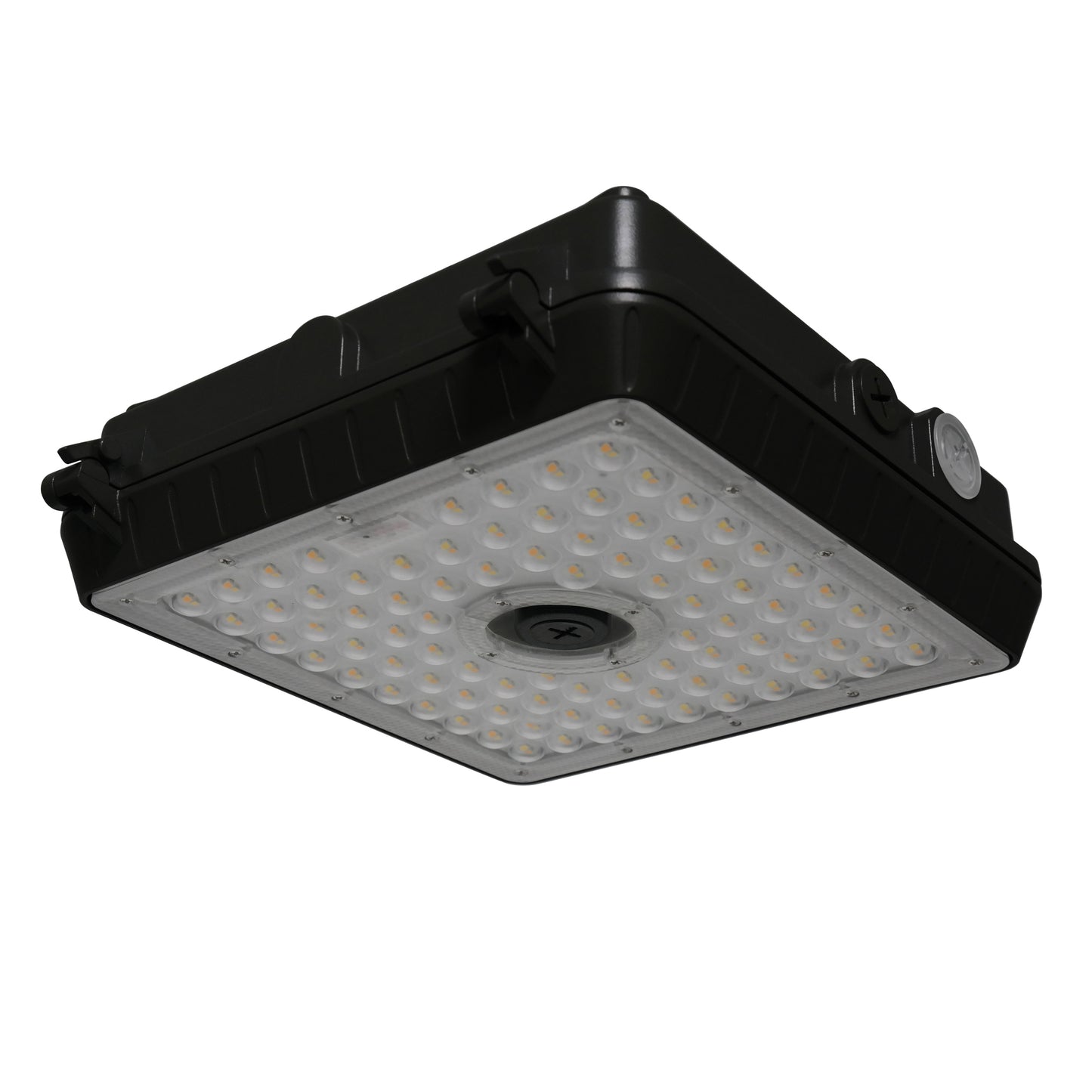 ASD Lighting LED Low-Profile Canopy with Q-base 45W 120-277V 0-10V Dimmable 140Lm/W 3000/4000/5000K with Battery Back-up 8W Black UL DLC Premium