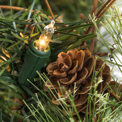Vickerman 9' Mixed Country Pine Artificial Christmas Garland Clear Dura-lit Incandescent Lights