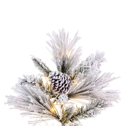 Vickerman 5.5' x 36" Flocked Atka Pine Artificial Christmas Tree 3mm LED Color Changing Lights
