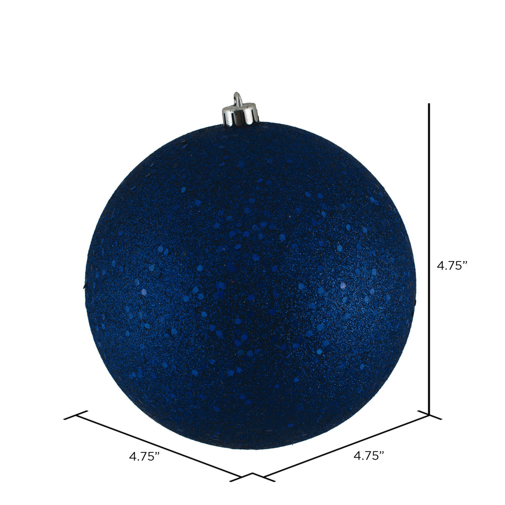 Vickerman 4.75" Sea Blue Sequin Ball Ornament 4 per Bag