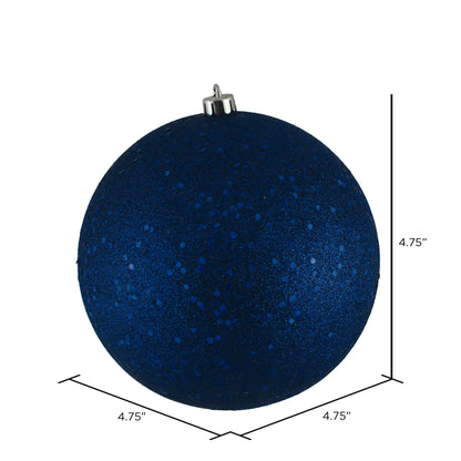 Vickerman 4.75" Sea Blue Sequin Ball Ornament 4 per Bag