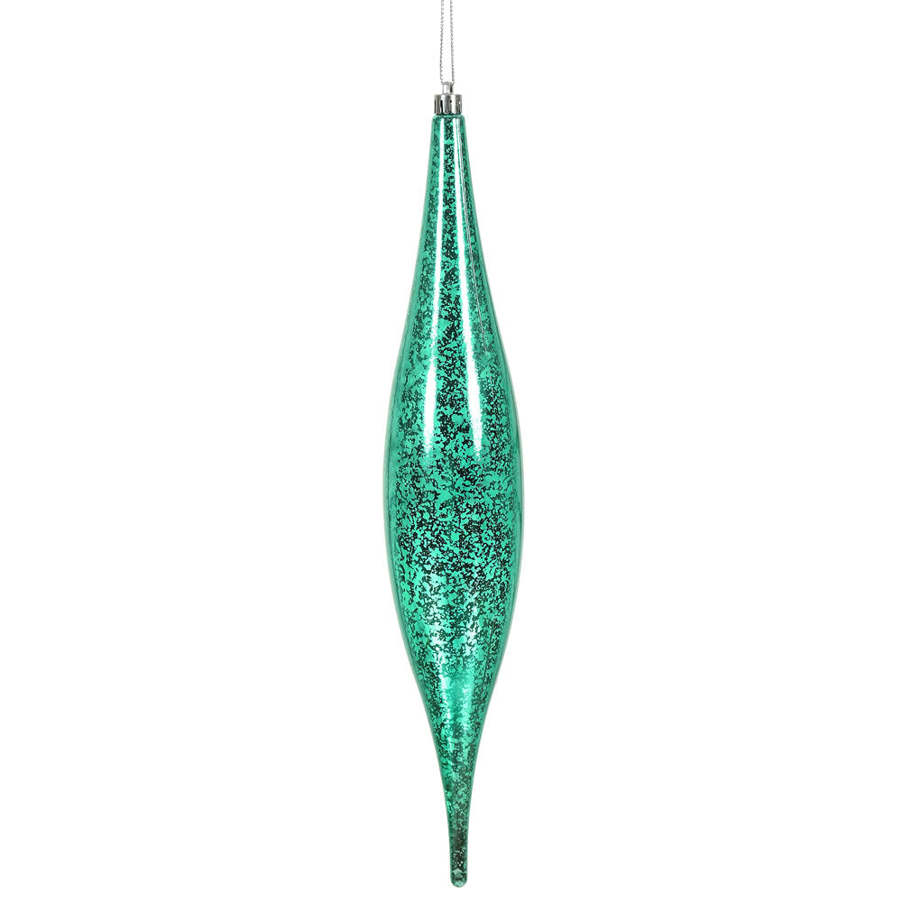 Vickerman 13" Teal Mercury Rain Drop Ornament. Comes 2 per Bag.