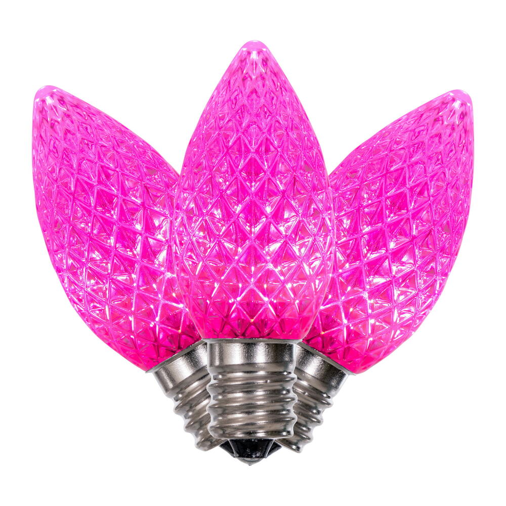 Vickerman C7 LED Pink Faceted Replacement Bulb bag of 25