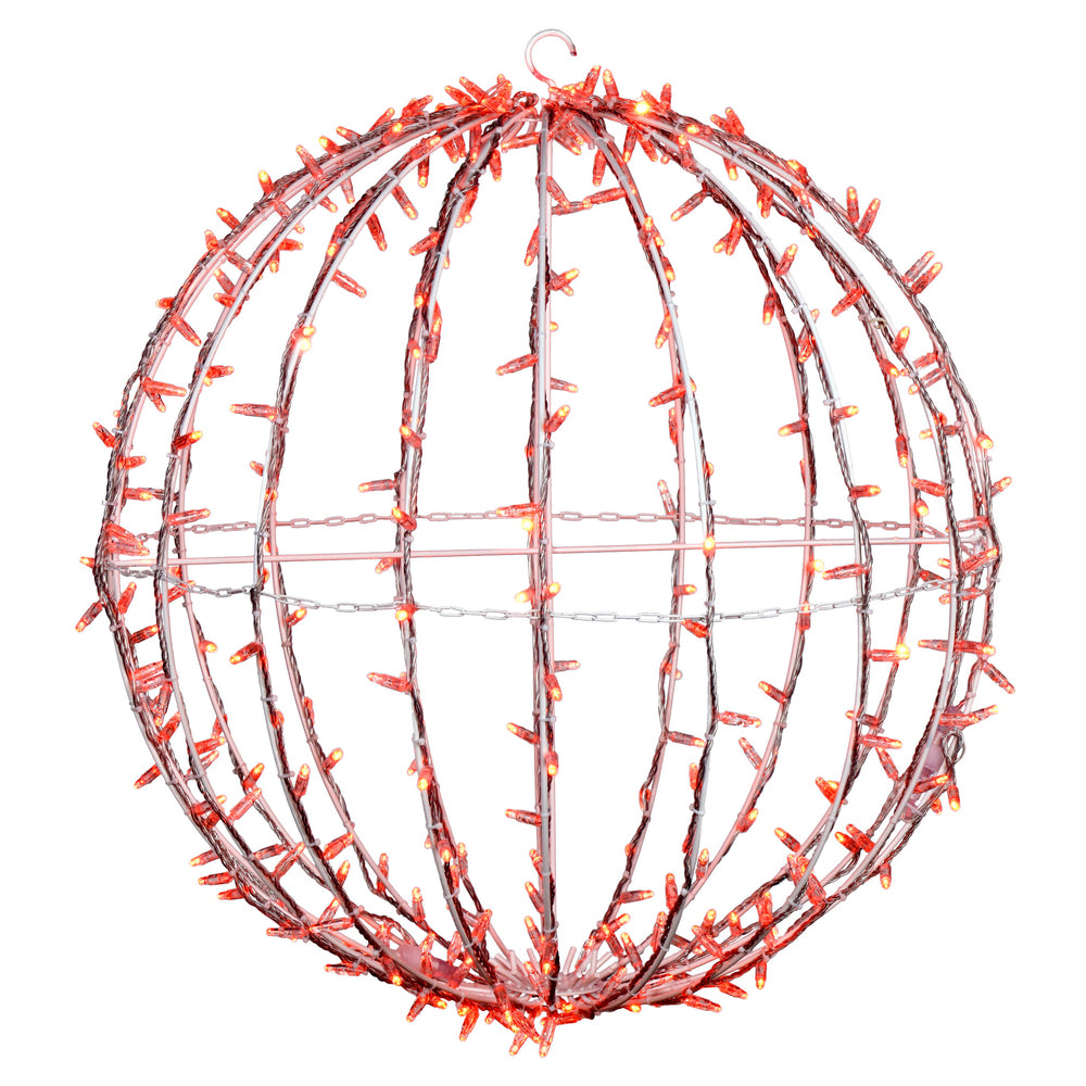 Vickerman 324Lt x 30" Fold Flat Orange Led Jumbo Hanging Sphere.