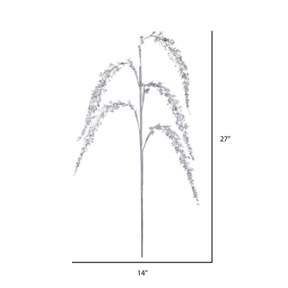 Vickerman 27" Artificial White Glitter Setaria Christmas Spray 3 sprays per pack.