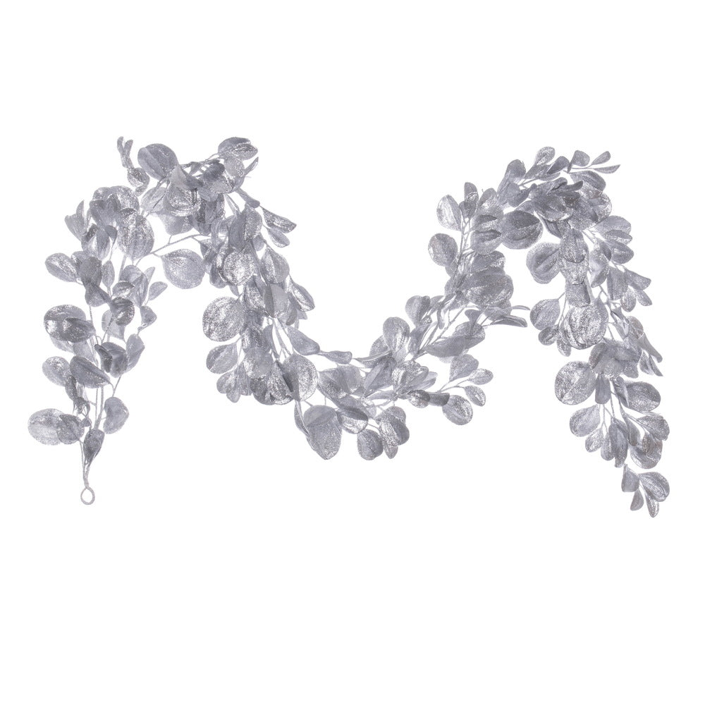 Vickerman 6' Silver Artificial Dogwood Glitter Garland.