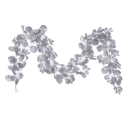Vickerman 6' Silver Artificial Dogwood Glitter Garland.