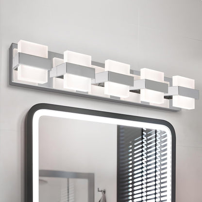 ASD Lighting LED Vanity 5-light 28W 120V CCT Selectable 2700/3000/4000/5000/6000K Dimmable Chrome ETL