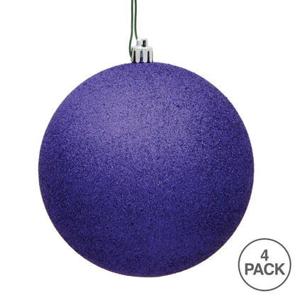 Vickerman 6" Purple Glitter Ball Ornament 4 per Bag