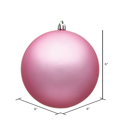 Vickerman 6" Pink Matte Ball Ornament 4 per Bag