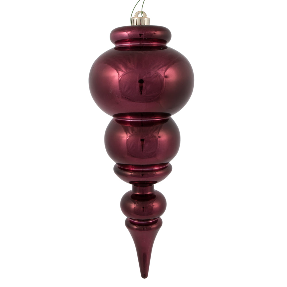 Vickerman 14" Burgundy Shiny Finial Ornament