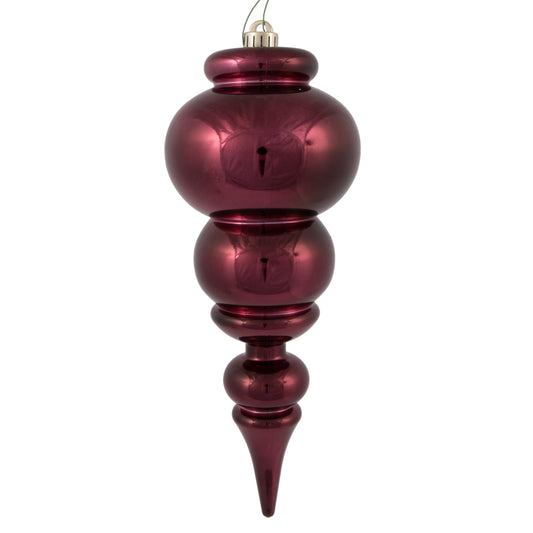 Vickerman 14" Burgundy Shiny Finial Ornament