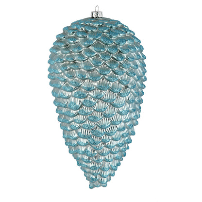 Vickerman 7" Baby Blue Matte Glitter Pinecone Christmas Ornament 4 per set