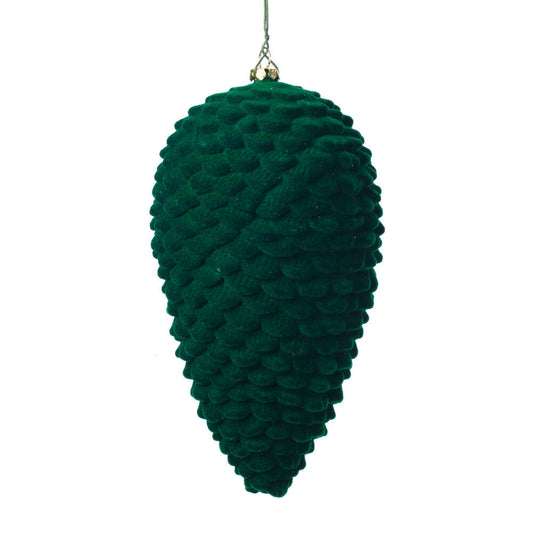 Vickerman 7" Moss Green Flocked Pinecone Christmas Ornament Pack of 2