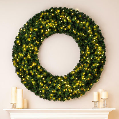 Vickerman 60" Grand Teton Artificial Christmas Wreath Warm White Wide Angle LED Lights