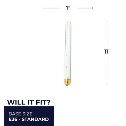 BULBRITE INCANDESCENT T8 MEDIUM SCREW (E26) 40W DIMMABLE LIGHT BULB 2700K/WARM WHITE 5PK (705140)