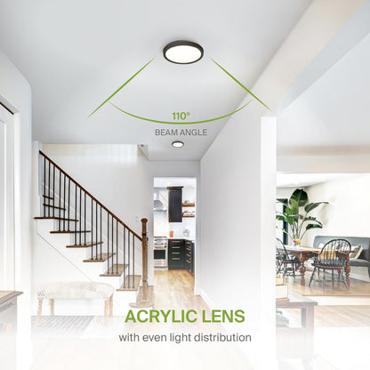 ASD Lighting LED Round Surface Mini Panel 7" 15W 120V CCT Selectable 3000/4000/5000K Dimmable Oil Rubbed Bronze ETL Energy Star 6pack