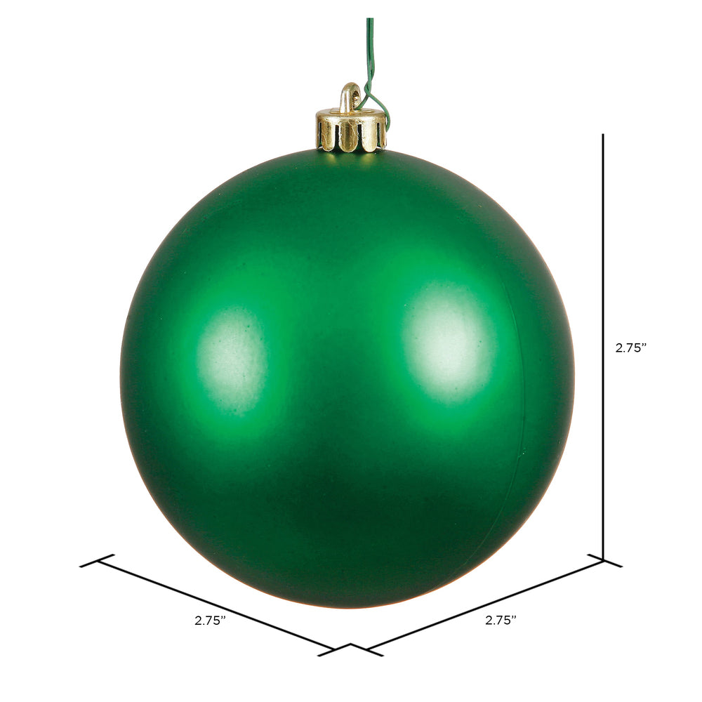 Vickerman 2.75" Green Matte Ball Ornament 12 per Bag