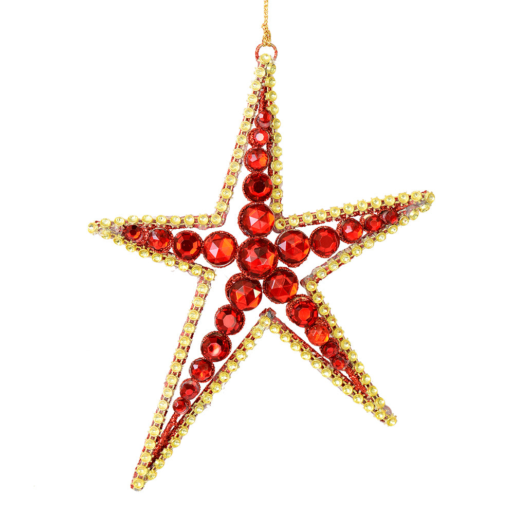 Vickerman 6" Red Jewel Metal Sea Star Christmas Ornament