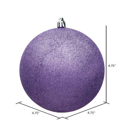 Vickerman 4.75" Lavender Glitter Ball Ornament 4 per Bag