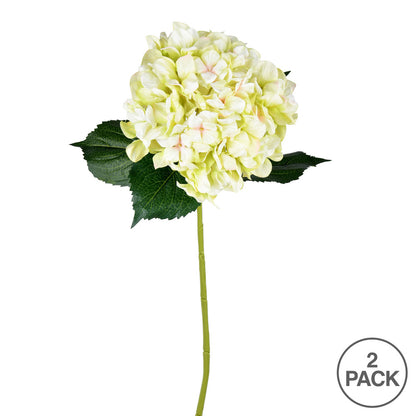 Vickerman 33'' Artificial Green Hydrangea Spray. Includes 2 sprays per pack.